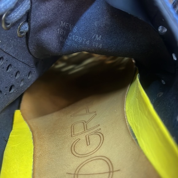 Cole Haan Navy ZEROGRAND Wingtip Oxford Leather & Canvas Eyelet Shoes Size 7 - Picture 10 of 10